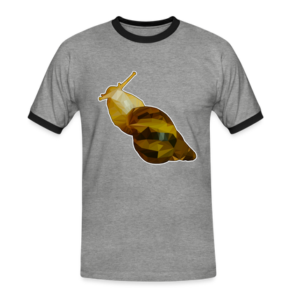 Männer Kontrast-T-Shirt Achatina reticulata Low Poly - Grau meliert/Schwarz