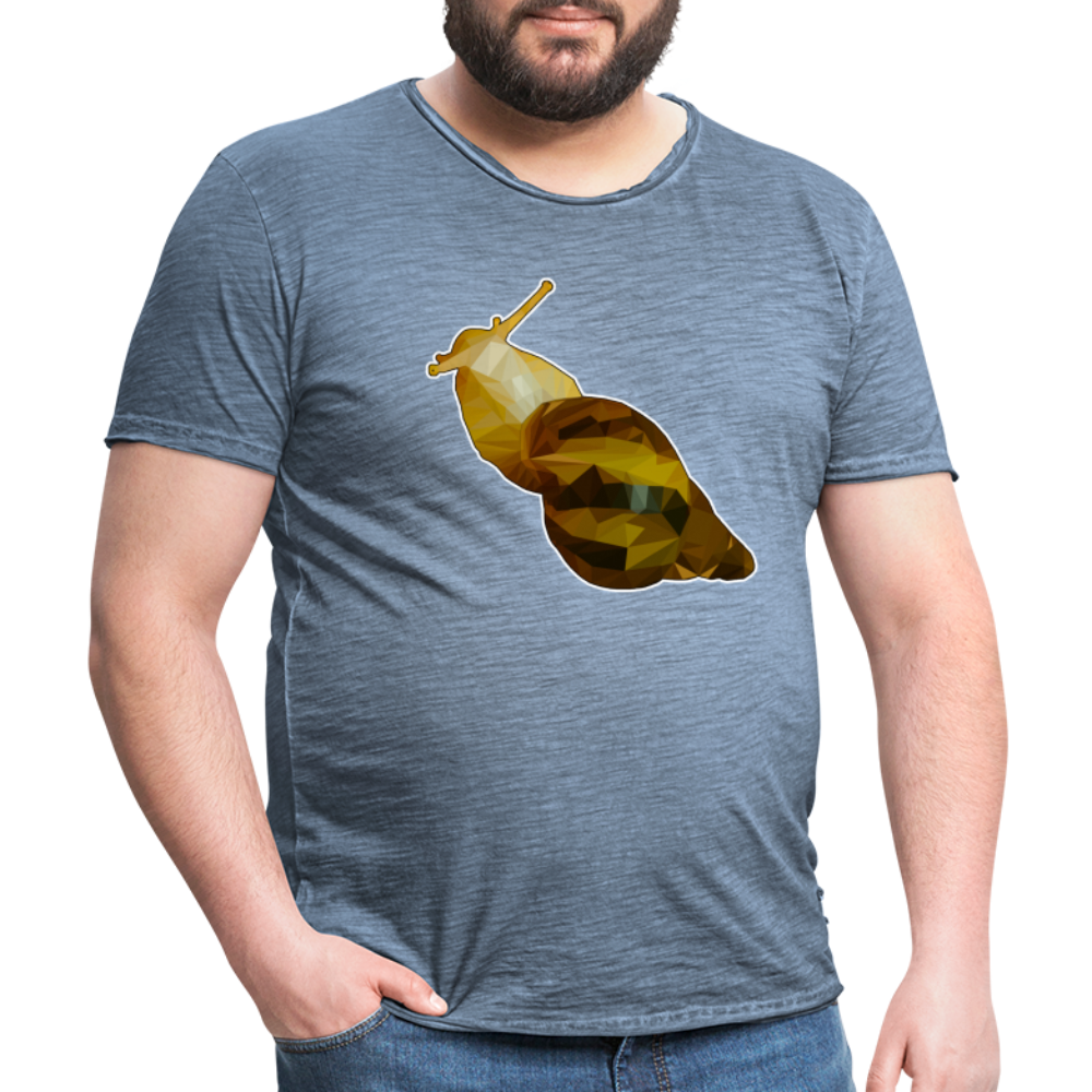 Männer Vintage T-Shirt Achatina reticulata Low Poly - Vintage Denim