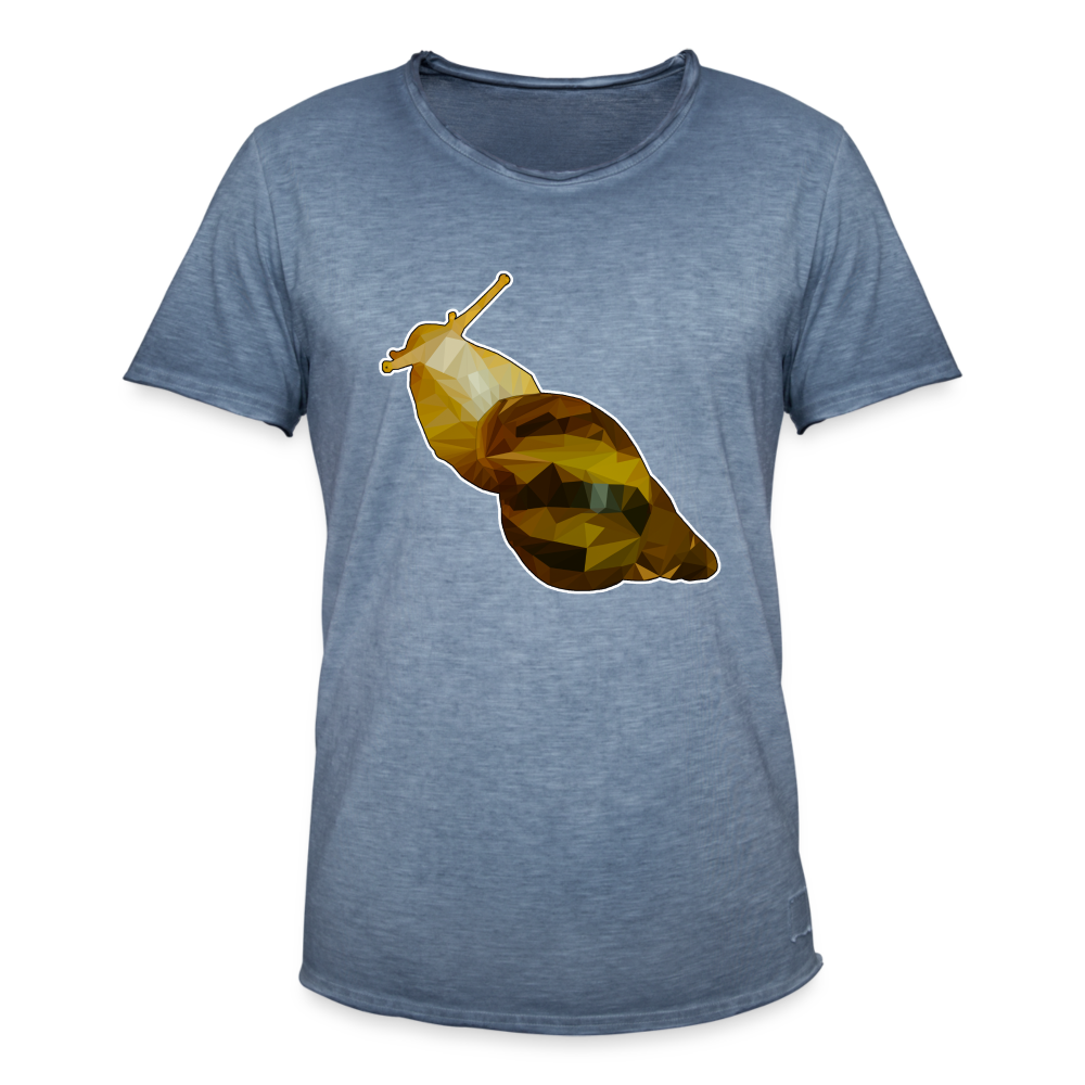 Männer Vintage T-Shirt Achatina reticulata Low Poly - Vintage Denim