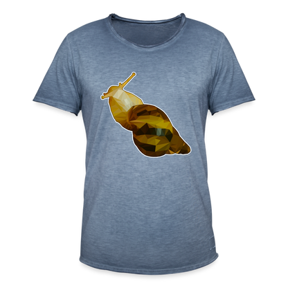 Männer Vintage T-Shirt Achatina reticulata Low Poly - Vintage Denim