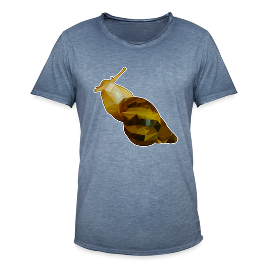 Männer Vintage T-Shirt Achatina reticulata Low Poly - Vintage Denim