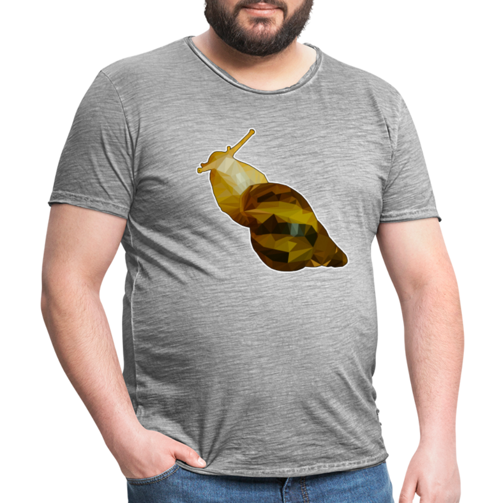 Männer Vintage T-Shirt Achatina reticulata Low Poly - Vintage Grau