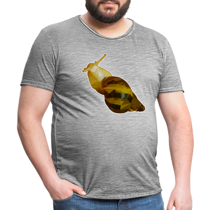 Männer Vintage T-Shirt Achatina reticulata Low Poly - Vintage Grau