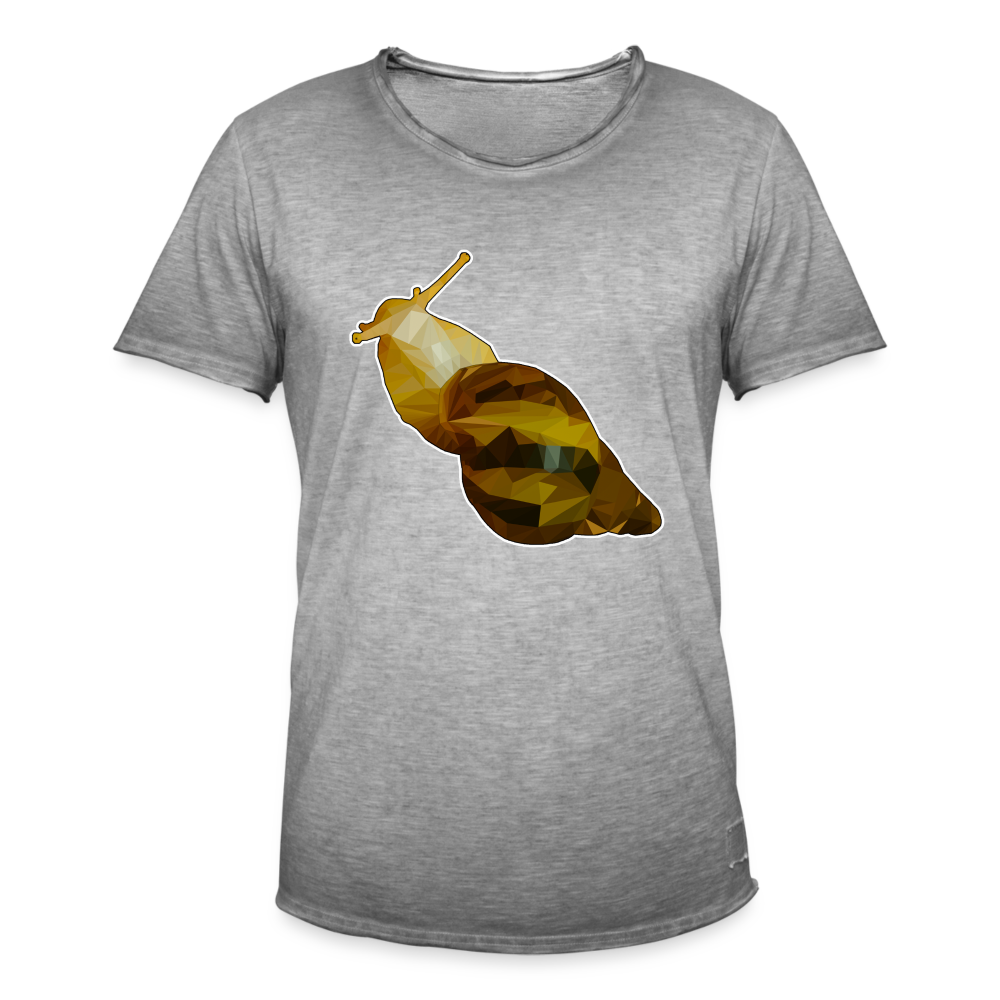 Männer Vintage T-Shirt Achatina reticulata Low Poly - Vintage Grau