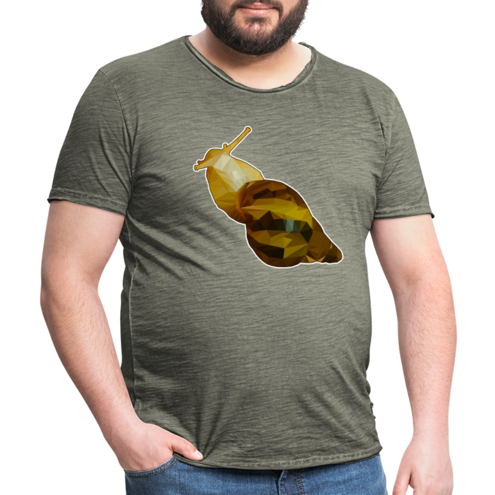 Männer Vintage T-Shirt Achatina reticulata Low Poly - Vintage Khaki