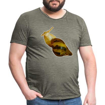 Männer Vintage T-Shirt Achatina reticulata Low Poly - Vintage Khaki