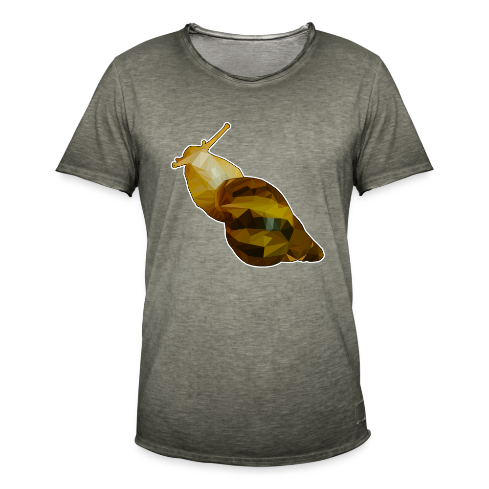 Männer Vintage T-Shirt Achatina reticulata Low Poly - Vintage Khaki