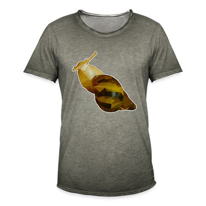 Männer Vintage T-Shirt Achatina reticulata Low Poly - Vintage Khaki