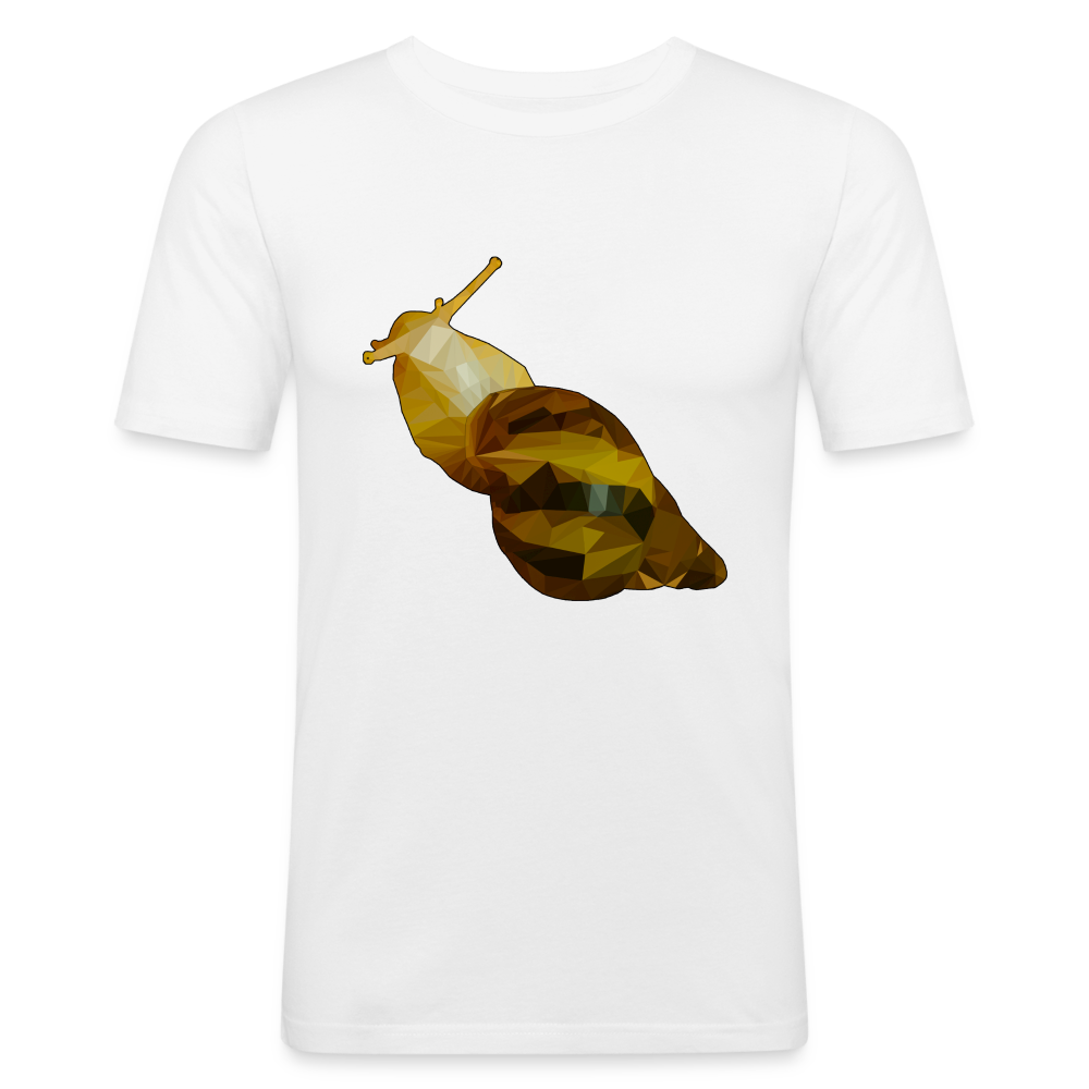 Männer Slim Fit T-Shirt Achatina reticulata Low Poly - weiß