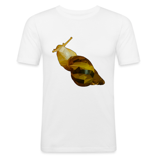 Männer Slim Fit T-Shirt Achatina reticulata Low Poly - weiß