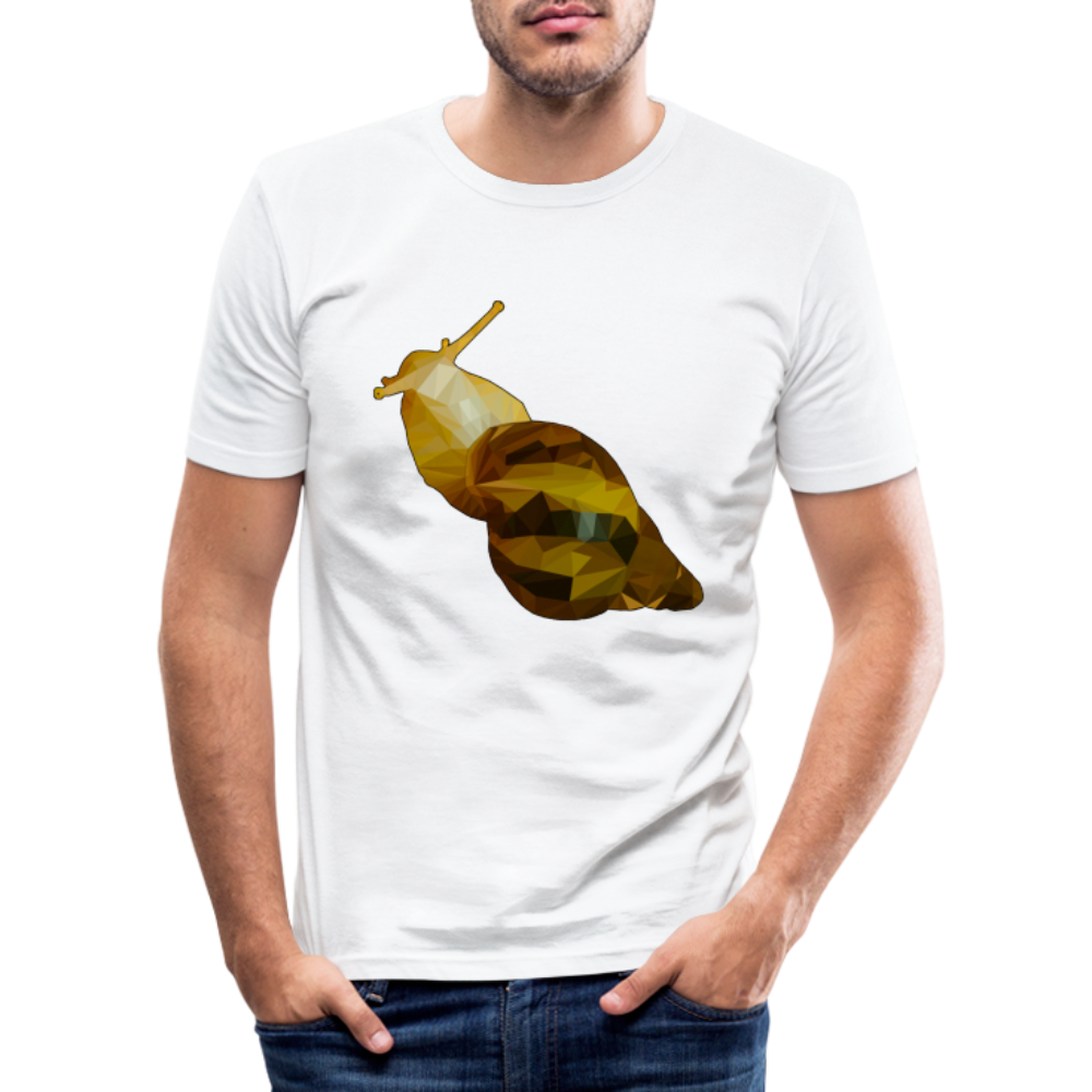 Männer Slim Fit T-Shirt Achatina reticulata Low Poly - weiß