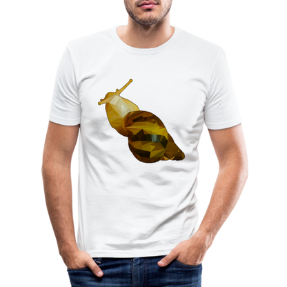 Männer Slim Fit T-Shirt Achatina reticulata Low Poly - weiß