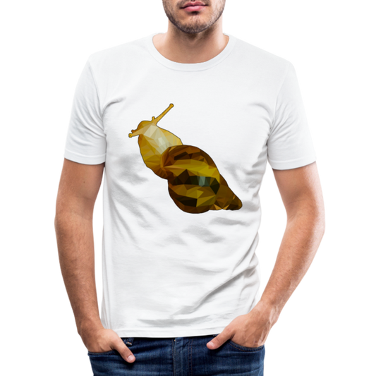 Männer Slim Fit T-Shirt Achatina reticulata Low Poly - weiß