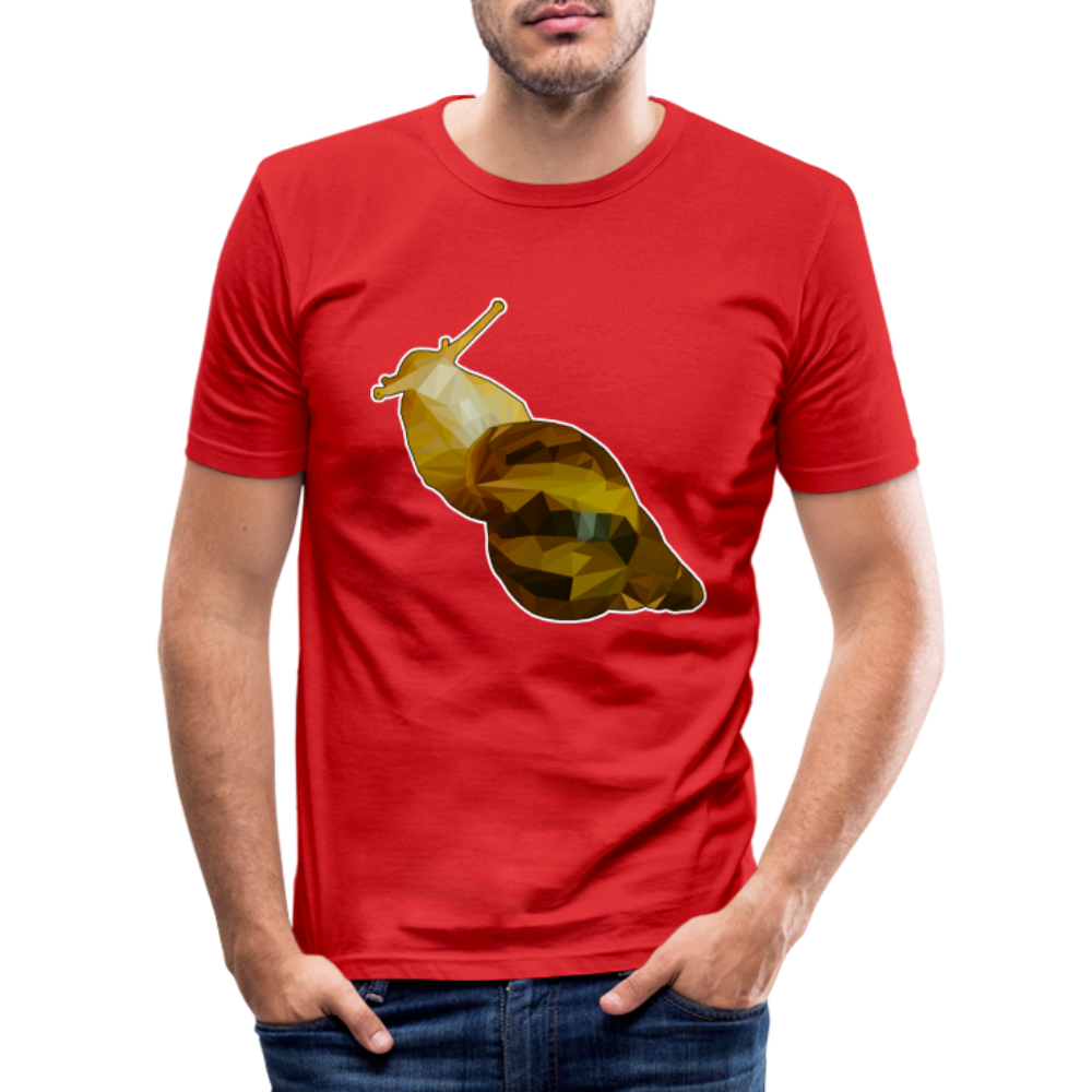Männer Slim Fit T-Shirt Achatina reticulata Low Poly - Rot