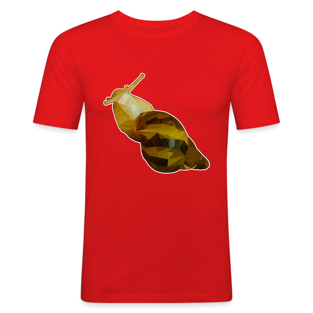 Männer Slim Fit T-Shirt Achatina reticulata Low Poly - Rot