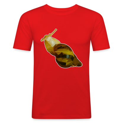 Männer Slim Fit T-Shirt Achatina reticulata Low Poly - Rot
