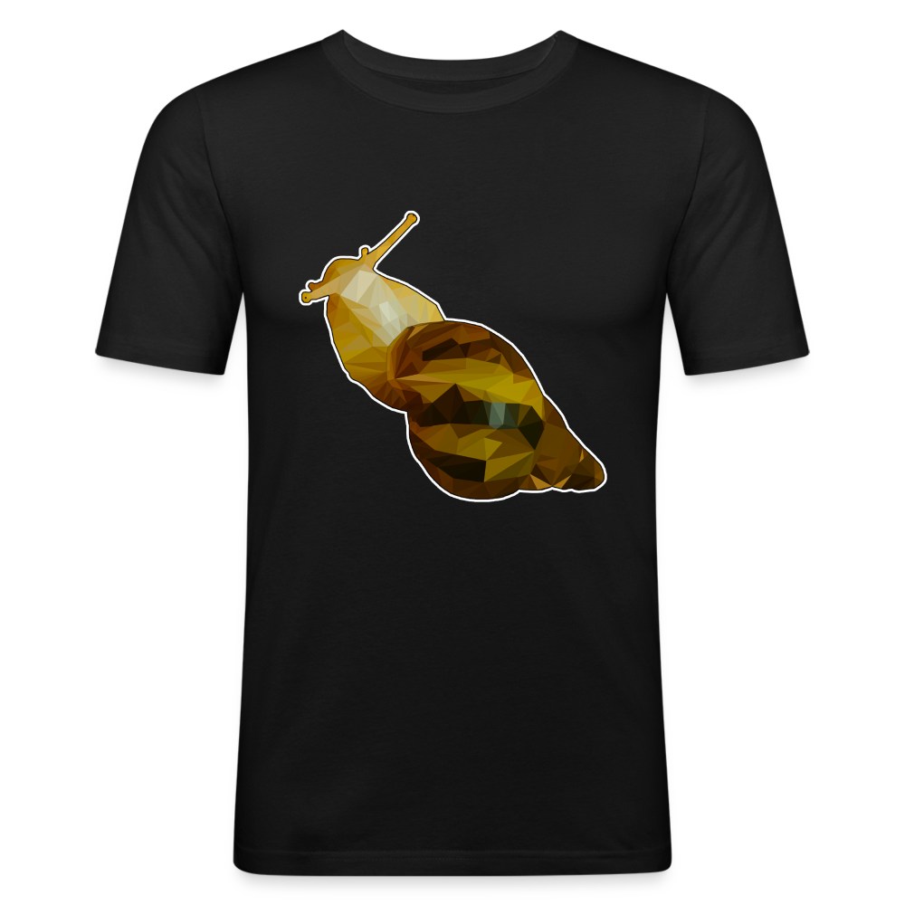 Männer Slim Fit T-Shirt Achatina reticulata Low Poly - Schwarz