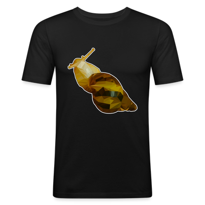 Männer Slim Fit T-Shirt Achatina reticulata Low Poly - Schwarz