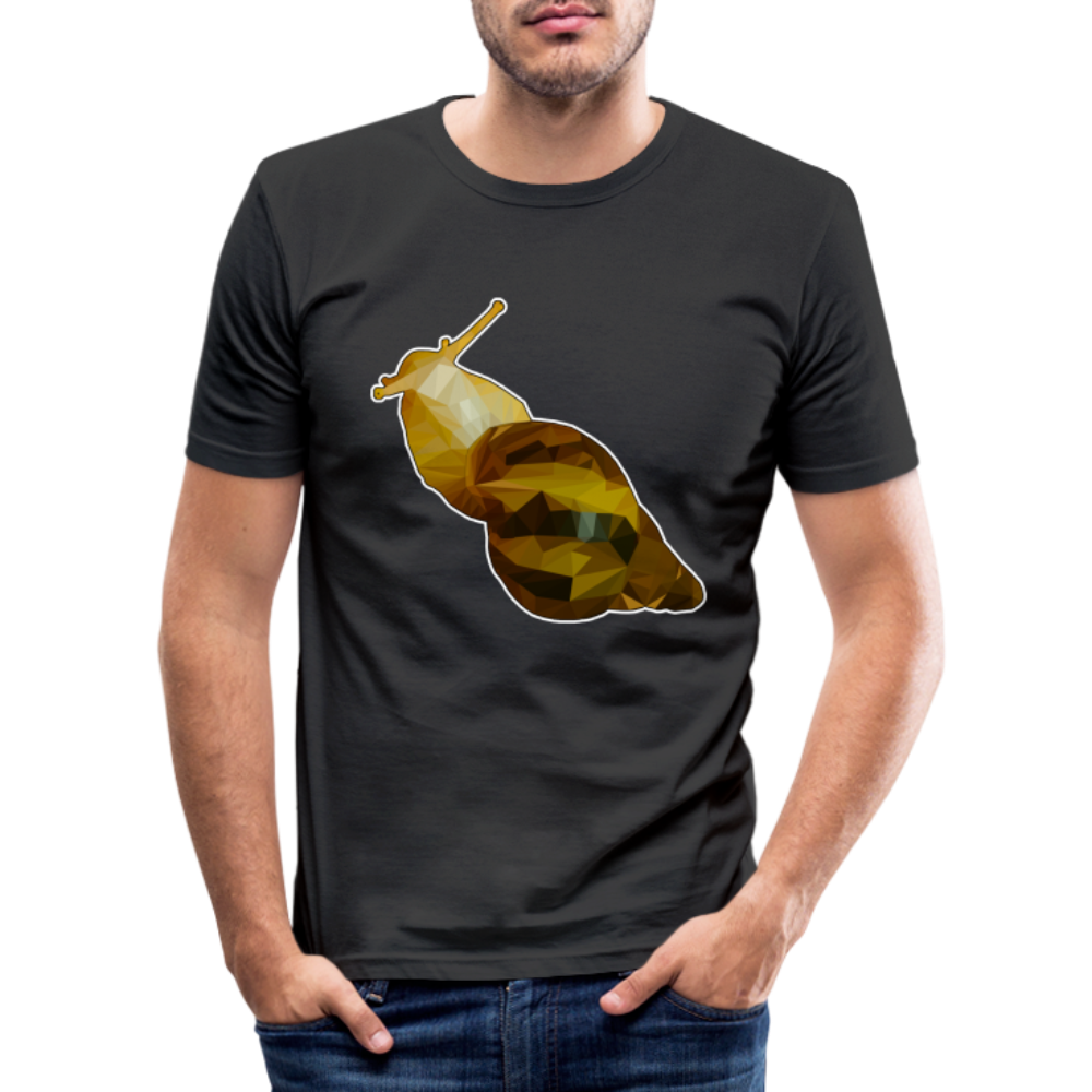 Männer Slim Fit T-Shirt Achatina reticulata Low Poly - Schwarz