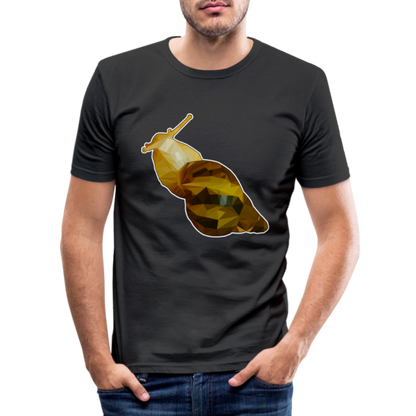 Männer Slim Fit T-Shirt Achatina reticulata Low Poly - Schwarz
