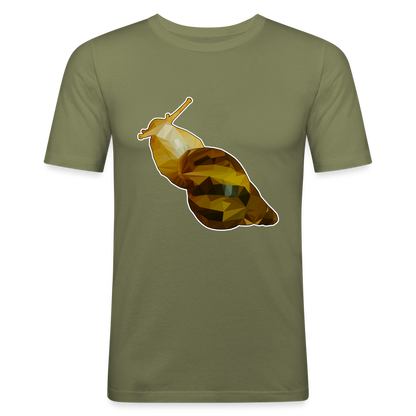 Männer Slim Fit T-Shirt Achatina reticulata Low Poly - khaki Grün