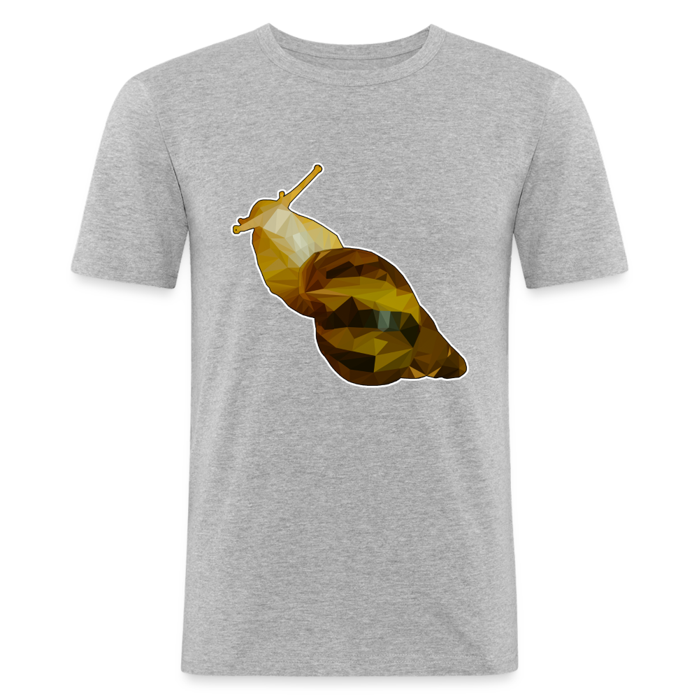 Männer Slim Fit T-Shirt Achatina reticulata Low Poly - Grau meliert