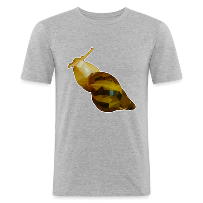 Männer Slim Fit T-Shirt Achatina reticulata Low Poly - Grau meliert