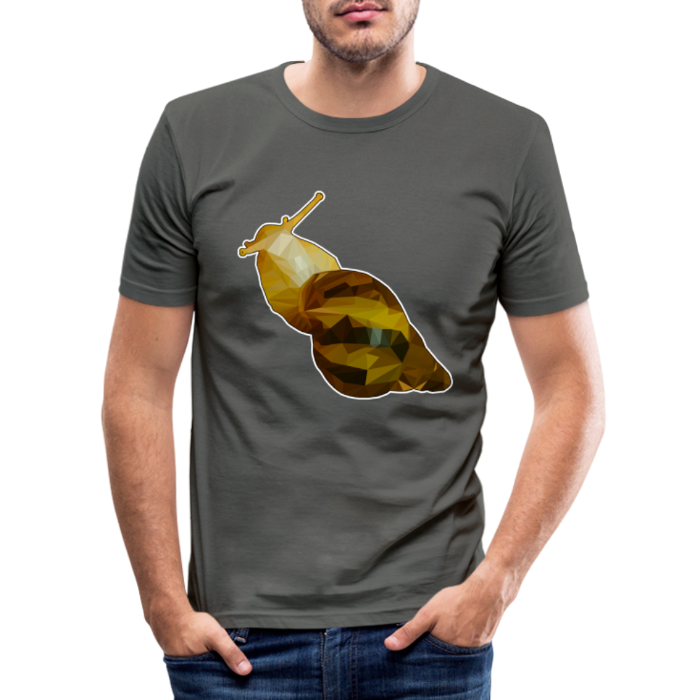 Männer Slim Fit T-Shirt Achatina reticulata Low Poly - Graphite