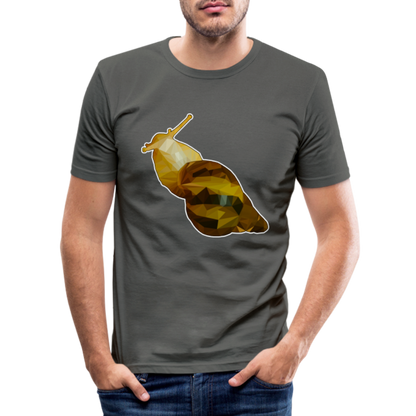 Männer Slim Fit T-Shirt Achatina reticulata Low Poly - Graphite