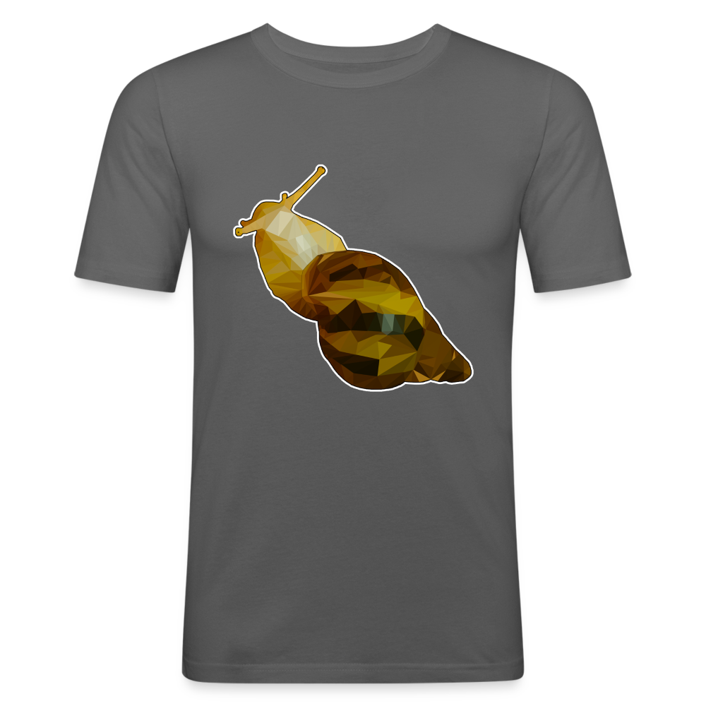 Männer Slim Fit T-Shirt Achatina reticulata Low Poly - Graphite