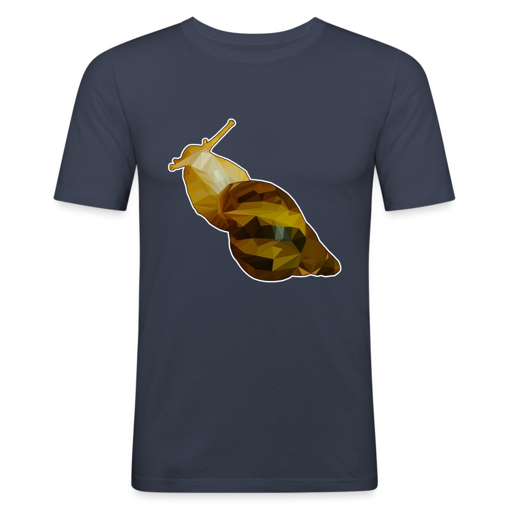 Männer Slim Fit T-Shirt Achatina reticulata Low Poly - Navy