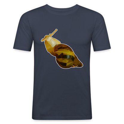 Männer Slim Fit T-Shirt Achatina reticulata Low Poly - Navy