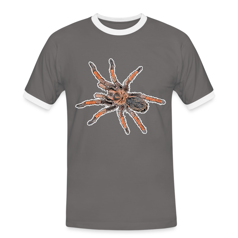 Männer Kontrast-T-Shirt Brachypelma emilia - Dunkelgrau/Weiß