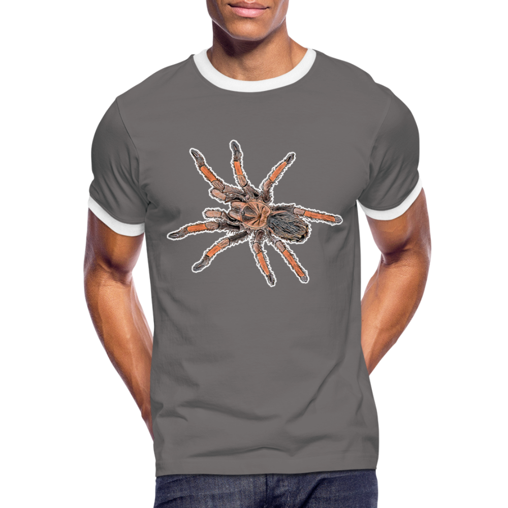 Männer Kontrast-T-Shirt Brachypelma emilia - Dunkelgrau/Weiß