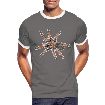 Männer Kontrast-T-Shirt Brachypelma emilia - Dunkelgrau/Weiß