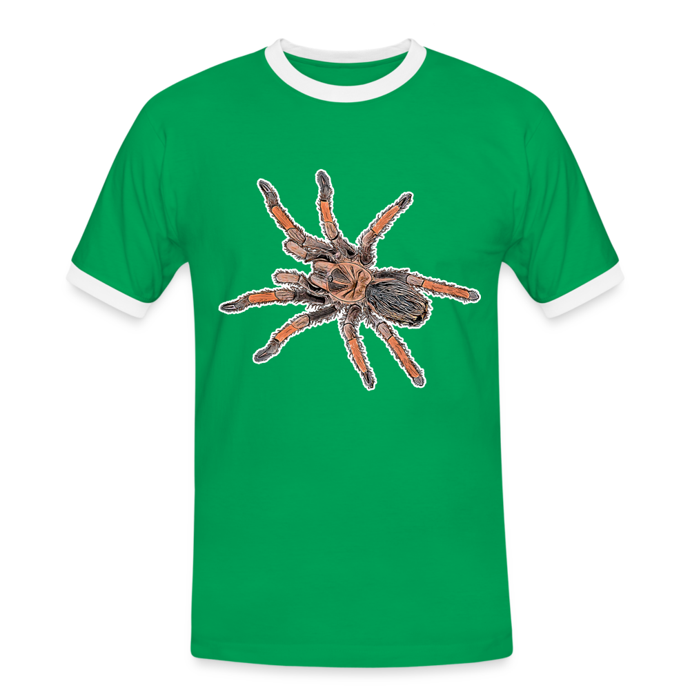 Männer Kontrast-T-Shirt Brachypelma emilia - Kelly Green/Weiß