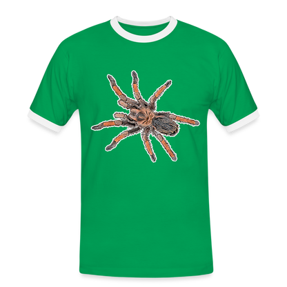 Männer Kontrast-T-Shirt Brachypelma emilia - Kelly Green/Weiß