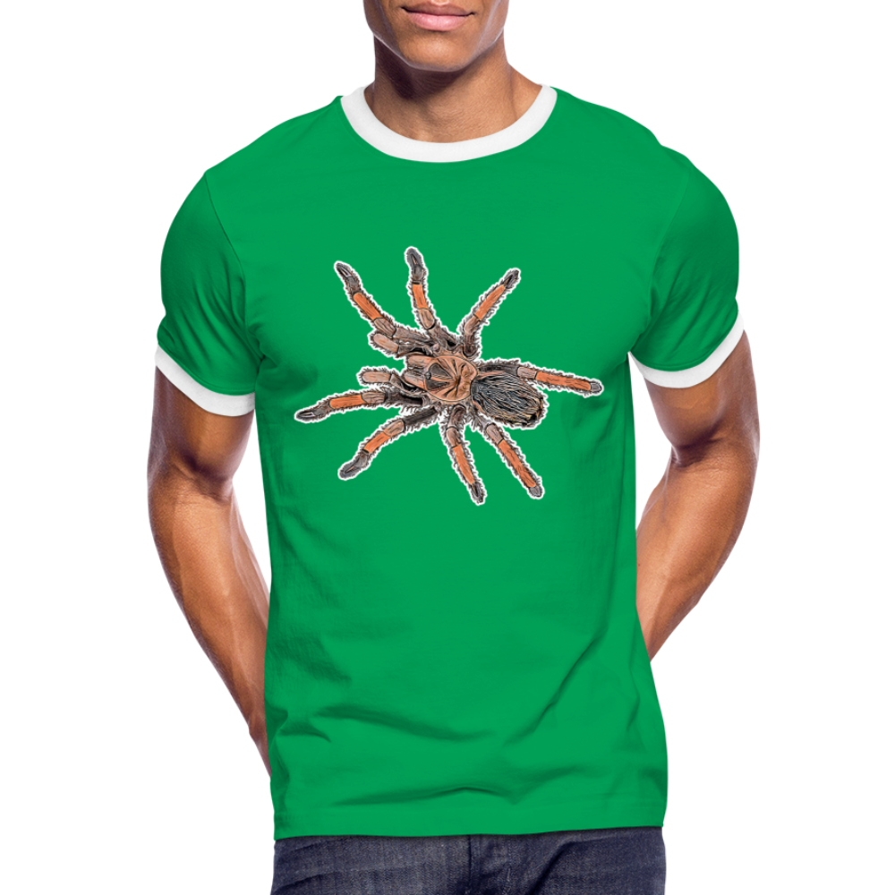 Männer Kontrast-T-Shirt Brachypelma emilia - Kelly Green/Weiß