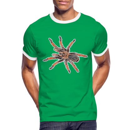 Männer Kontrast-T-Shirt Brachypelma emilia - Kelly Green/Weiß