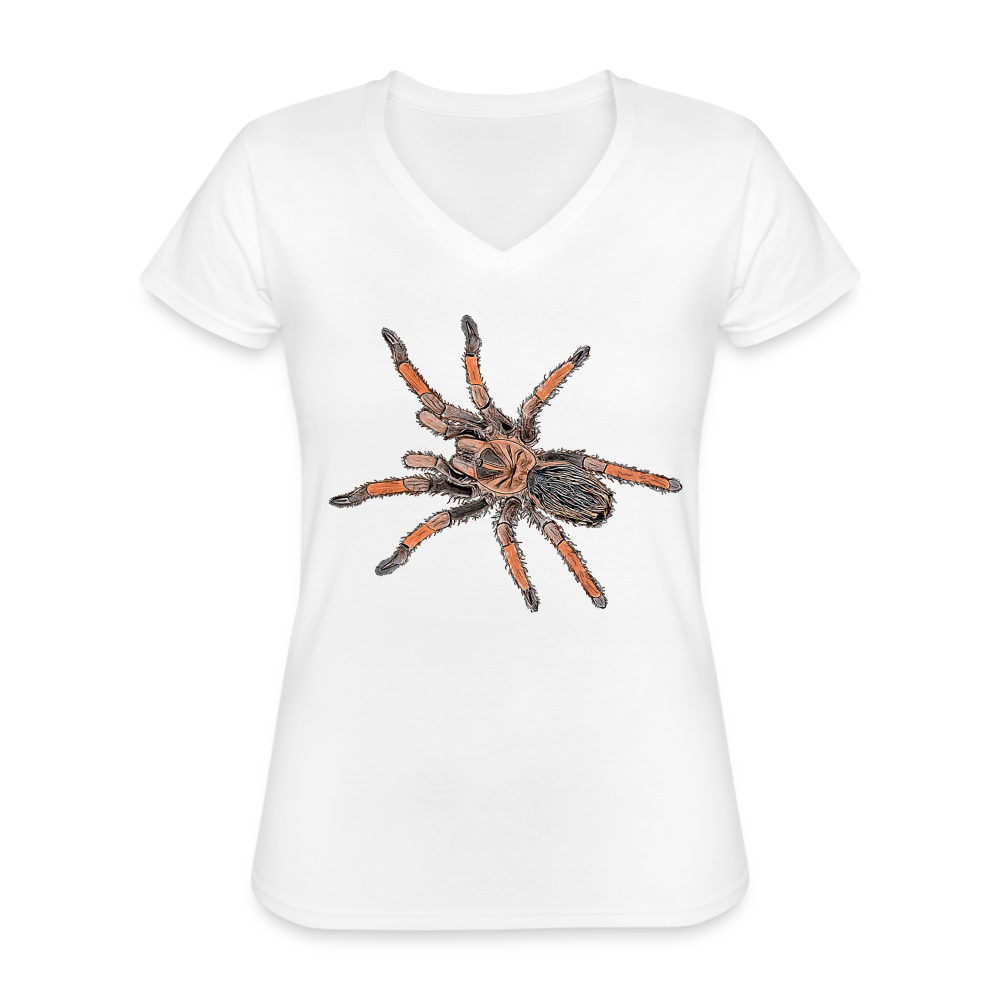 Frauen-T-Shirt mit V-Ausschnitt Brachypelma emilia - weiß