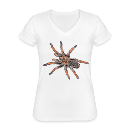 Frauen-T-Shirt mit V-Ausschnitt Brachypelma emilia - weiß