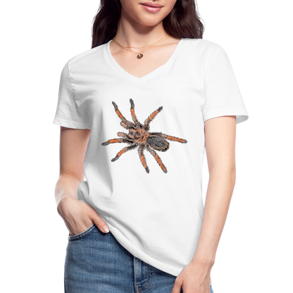 Frauen-T-Shirt mit V-Ausschnitt Brachypelma emilia - weiß