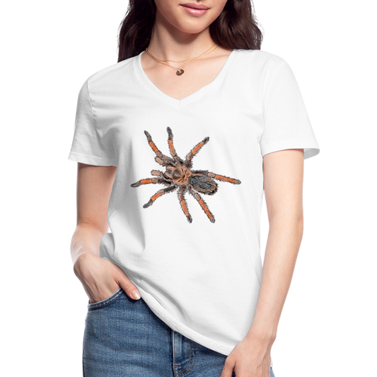 Frauen-T-Shirt mit V-Ausschnitt Brachypelma emilia - weiß
