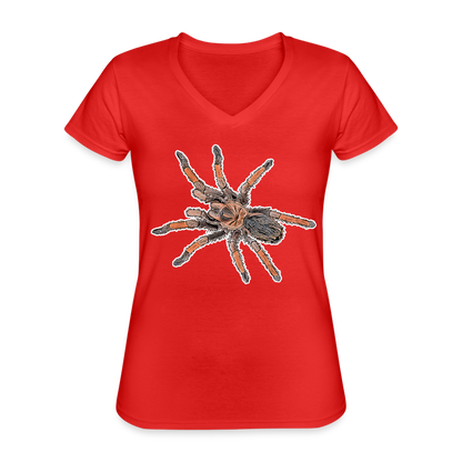 Frauen-T-Shirt mit V-Ausschnitt Brachypelma emilia - Rot
