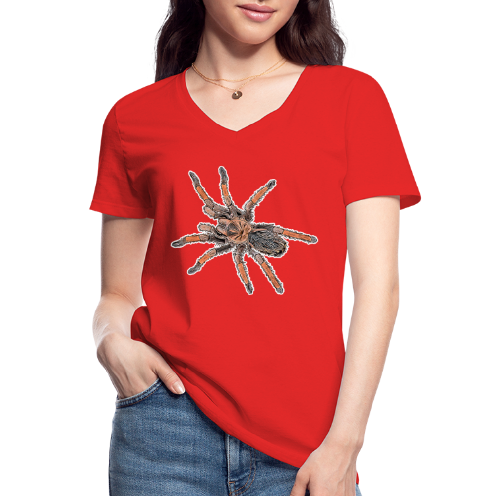 Frauen-T-Shirt mit V-Ausschnitt Brachypelma emilia - Rot