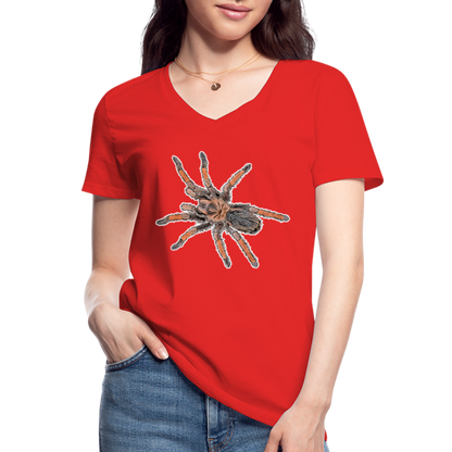 Frauen-T-Shirt mit V-Ausschnitt Brachypelma emilia - Rot