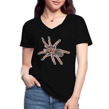 Frauen-T-Shirt mit V-Ausschnitt Brachypelma emilia - Schwarz