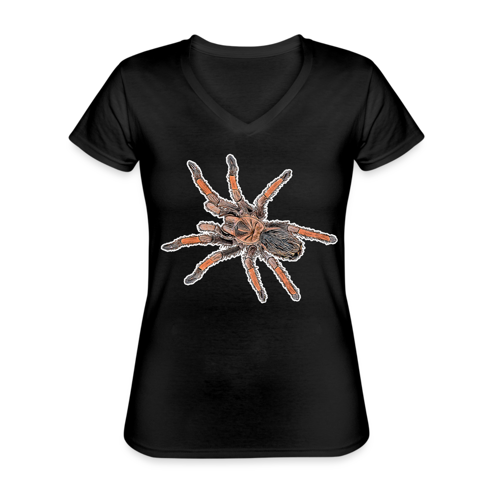 Frauen-T-Shirt mit V-Ausschnitt Brachypelma emilia - Schwarz