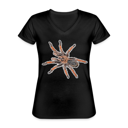 Frauen-T-Shirt mit V-Ausschnitt Brachypelma emilia - Schwarz
