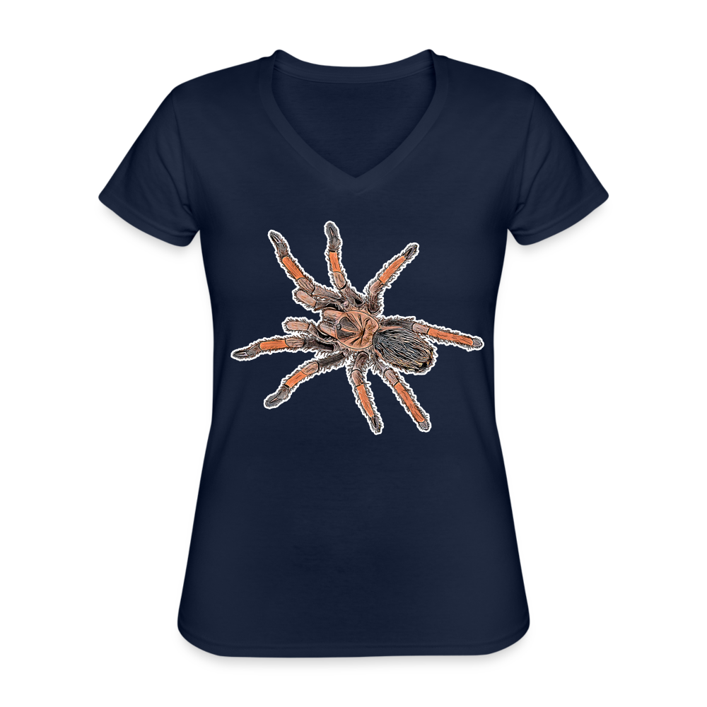Frauen-T-Shirt mit V-Ausschnitt Brachypelma emilia - Navy